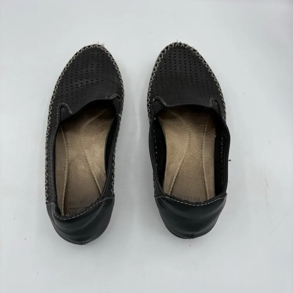 Earth‎ Origins Flats Womens Size 7 Lark Lizzy Black Slip On Casual Perforated